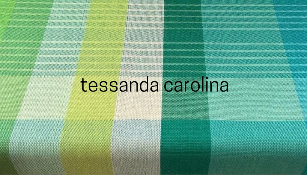 tessanda carolina — handgewobenes Karo in Teal, Lind und Creme